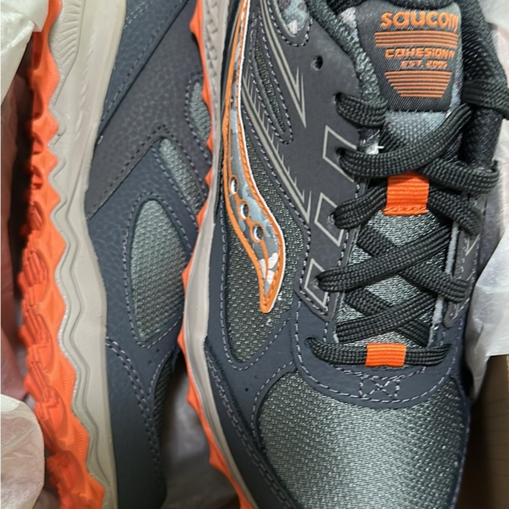 Saucony Kids Sneakers - Dark Gray and Bright Orange
